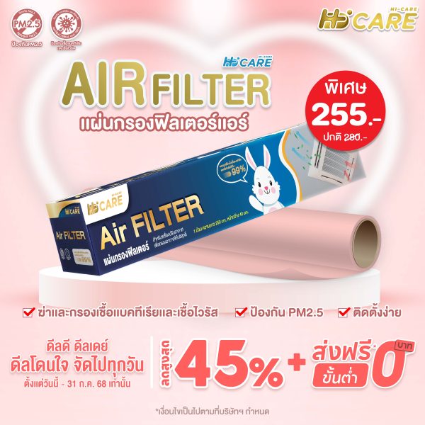 Hi-Care Air Filter แผ่นกรองฟิลเตอร์(สำหรับเครื่องปรับอากาศ) หน้ากว้าง 40 CM. ยาว 250 CM.